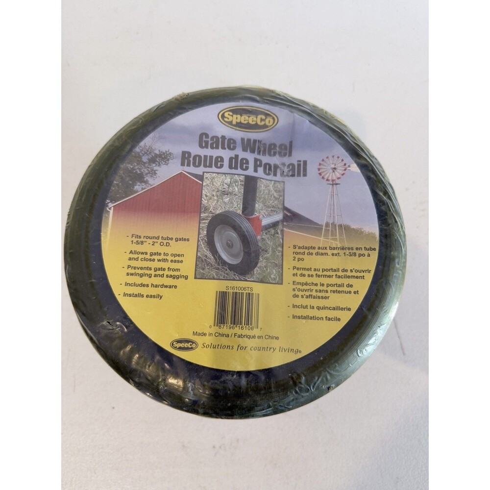 SpeeCo 8" Gate Wheel fits 1-5/8" to 2" Round Tube Gate - NEW